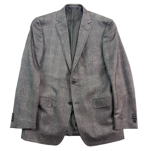 Ermenegildo Z Zegna 50R 40R City Herringbone Blazer Jacket Sport Suit Coat Gray